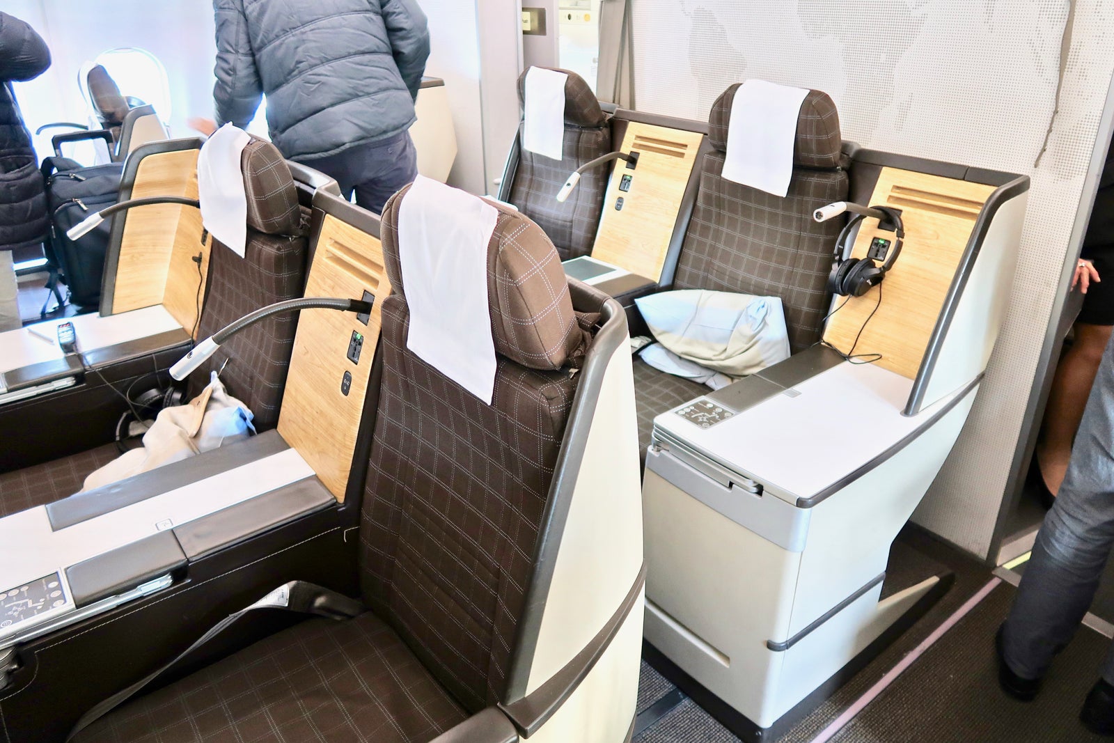 Middle seats in the forward business class section